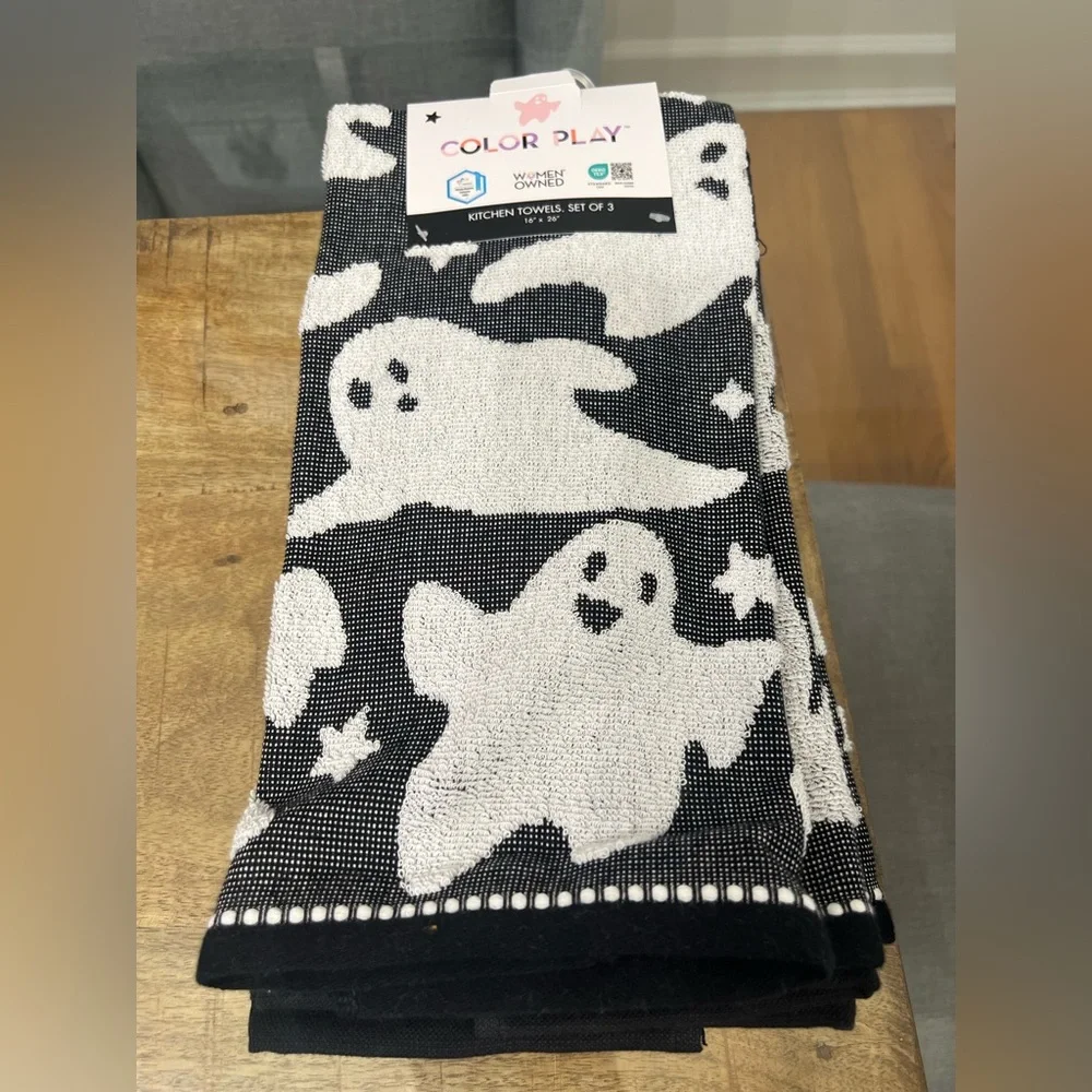 Black and White Ghost Kitchen Towels